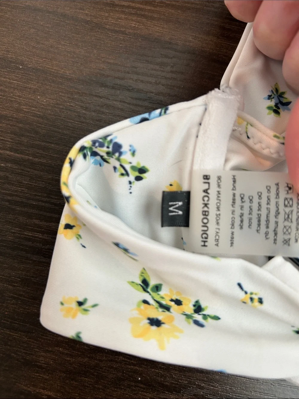 Floral Underwire Bikini Top - Cream with Yellow & Blue Flowers